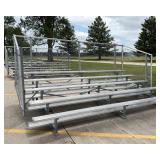 14 Ft Aluminum Bleachers with Chain Link Enclosure