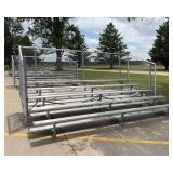 14 Ft Aluminum Bleachers with Chain Link Enclosure