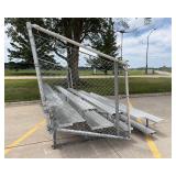 14 Ft Aluminum Bleachers with Chain Link Enclosure