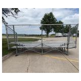 14 Ft Aluminum Bleachers with Chain Link Enclosure