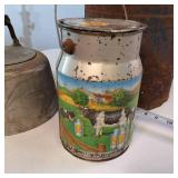 Chupa Chips - Vintage TIn Large Gas Can - Vintage Tea Kettle - All in one lot!