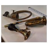 Antique Brass Ball Horns Lot of (3)