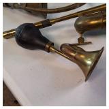 Antique Brass Ball Horns Lot of (3)