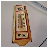 MIDLAND COOPERATIVES ADVERTISING THERMOMETER Metal 1976 50th anniversary LP-GAS