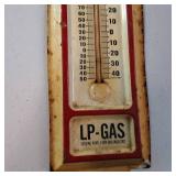 MIDLAND COOPERATIVES ADVERTISING THERMOMETER Metal 1976 50th anniversary LP-GAS