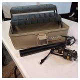 Daiwa Model RG1350 Spinning Fishing Reel Made in Japan plus a Tackle box!