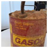Vintage Metal 5 Gal Gas Can