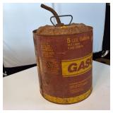 Vintage Metal 5 Gal Gas Can