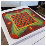 Vintage Metal Chess/Checkers Board