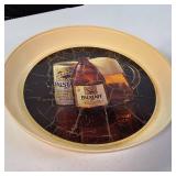 Authentic Vintage Falstaff Serving tray plus a real old large enamel Biggest Beer Drinker