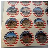 Incredible Vintage Motorcycle  70 total  Harley Davidson Motorcycles Tank Art Pogs