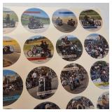 Incredible Vintage Motorcycle  70 total  Harley Davidson Motorcycles Tank Art Pogs