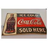 Ice Cold Coca Cola SOLD HERE Vintage looking sign