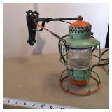 Vintage Adlame Electric  Patented  RR Style Lamp with glass lamp