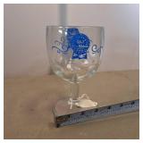 Pabst Blue Ribbon Pitcher  Vintage Heavy Glass with matching glass