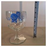 Pabst Blue Ribbon Pitcher  Vintage Heavy Glass with matching glass