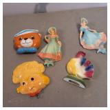 Very Old Vintage Ceramic Wall Decor  lid for cookie jar