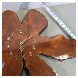 Real Wood Slab Hanging Clock  2 inches thick x 2