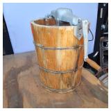 Vintage Hand Crank Ice Cream Maker  Wooden bucket, Cast aluminum and stainless