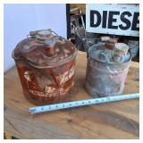 1 and 2 gal Vintage Cans with handles  Display Only