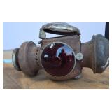 Vintage RailRoad Signal  uses fuel  Lens in nice shape (both pieces), some rust