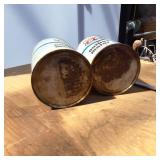 Lot of (2) Vintage Quart Size Phillipps 66 Outboard Oil Cans  FULL!