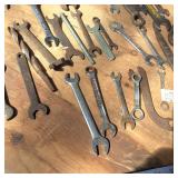 Large lot of vintage wrenches and misc tools, includes Miller Lite metal carrying pail
