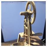 Vintage Churn made of Steel and Tin, still spins! 28 inches tall by 10 inches wide & deep