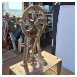 Vintage Churn made of Steel and Tin, still spins! 28 inches tall by 10 inches wide & deep
