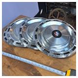 Lot of (4) Vintage Pontiac Hub Caps  14 inch diamter inside