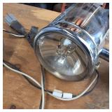 Lot of (2) Vintage Spotlights and a light in an oil funnel!