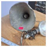 Lot of (2) Vintage Spotlights and a light in an oil funnel!