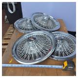 13 inch inner diameter lot of (4) heavy duty spoked hub caps