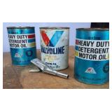 Lot of (3) Full Quart size Oil Cans Valvoline Type FA Transmission & Heavy Duty Detergent