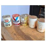 Lot of (5) Vintage Quart cans (FULL)  Valvoline Phillips 66 Trop Arctic and Diesel conditioner