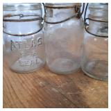 Large lot of vintage Pint size Ball and Atlas canning jars