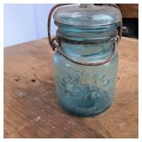McDonald New Perfect Seal Blue Canning Jar with lid