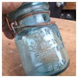 McDonald New Perfect Seal Blue Canning Jar with lid