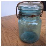 McDonald New Perfect Seal Blue Canning Jar with lid