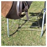 Leather English Saddle with aluminum portable stand