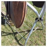 Leather English Saddle with aluminum portable stand