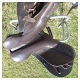 Leather English Saddle with aluminum portable stand
