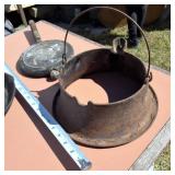 Cast Iron Pan and Vintage Wagner Waffle Maker with Hi-Hat heat ring