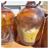 Lot of (3) Vintage Brown Gallon Bottles  Purex is one of them