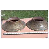 Lot of (2) Vintage Lamp Shades made of Brass 14 inches wide