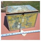 Vintage Tin Box  Unique Kitchen Display 11 x 9 x 7 inches