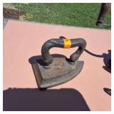 Antique Cast Iron Iron and Hand Crank Arcade Crystal