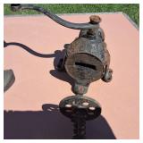 Antique Cast Iron Iron and Hand Crank Arcade Crystal