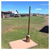 Large Vintage Hand made wooden utility tool that is 45 inches tall and 6 inches wide