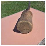 Large Vintage Hand made wooden utility tool that is 45 inches tall and 6 inches wide